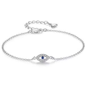 Elegant Silver Evil Eye Bracelet. Lucky GAZE Bracelet. Christmas gifts 🧿